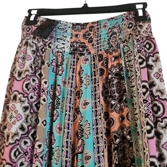 NWT, Bohemian Multicolor Wide-Leg Pants, Sz L - Picture 4 of 6